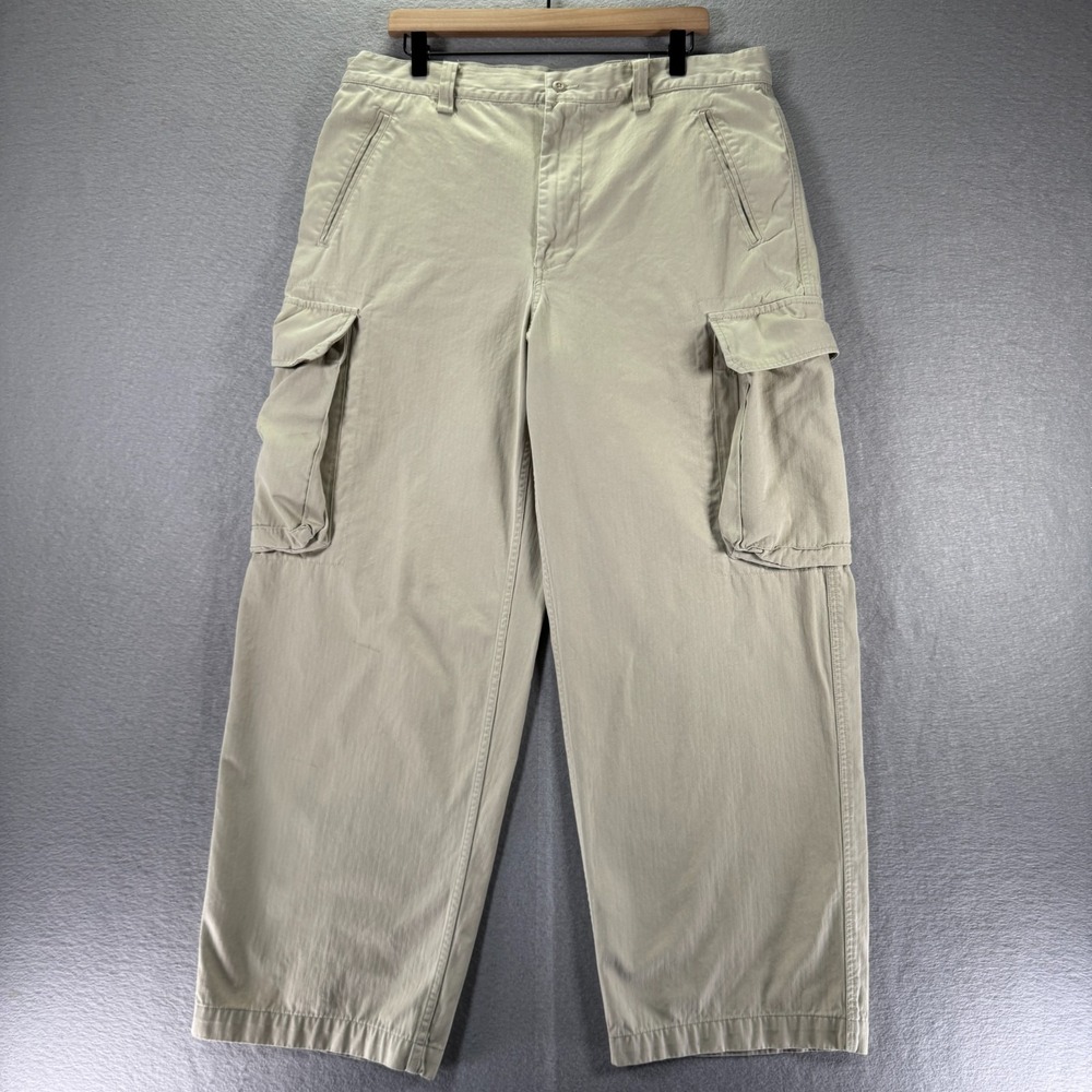 Vintage Gap Cargo Pants Men 36x30 Beige Straight Wide Leg Heavyweight Trendy 90s